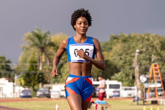 Photograph provided showing Yisneidy Alcántara portraying Dominican sprinter Marileidy Paulino in a scene from the film 'Marileidy'. EFE/ Aneury de la Cruz /Marileidy /