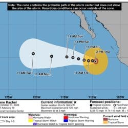 Hurricane Rachel moves on!