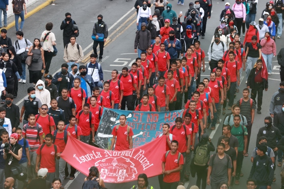 Teacher-training studentsstudents enrolled in educational institutions known as teacher-training colleges who are training to become teachers and education professionalsare participating in the march commemorating the 58th anniversary of the Tlatelolco student massacre, Mexico City, Mexico, 02 October 2026. EFE/Mario Guzman